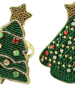 1907 NAPKINRINGS XMAS-TREES S/4